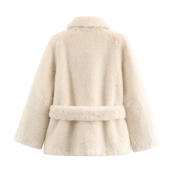 画像2: Women's Fur belt short coat jacket　ファーショートベルトコートジャケット (2)