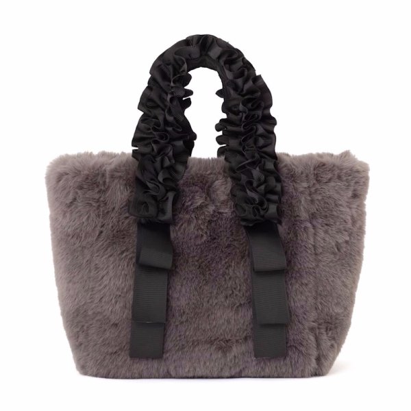 画像2: Gathered handle fluffy fur tote shoulder bag　ギャザーハンドルモコモコファートートショルダーバッグ (2)