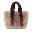 画像1: Gathered handle fluffy fur tote shoulder bag　ギャザーハンドルモコモコファートートショルダーバッグ (1)