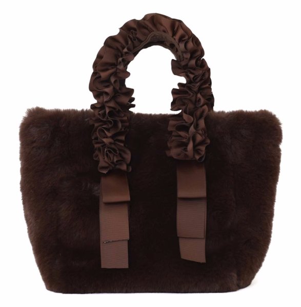 画像3: Gathered handle fluffy fur tote shoulder bag　ギャザーハンドルモコモコファートートショルダーバッグ (3)