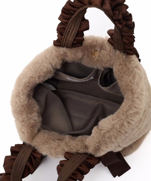 画像5: Gathered handle fluffy fur tote shoulder bag　ギャザーハンドルモコモコファートートショルダーバッグ (5)