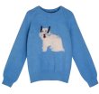 画像1: Fluffy dog ​​embroidered round neck sweater knit　 パピードッグ編み込みラウンドネックのプルオーバーセーターニット (1)