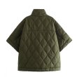 画像3: Women's Stand collar quilted half-zip poncho jacket　スタンドカラーキルティングハーフジップポンチョコートジャケット (3)