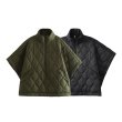 画像7: Women's Stand collar quilted half-zip poncho jacket　スタンドカラーキルティングハーフジップポンチョコートジャケット (7)