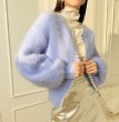画像10: Pearl-trimmed mink-style fluffy cardigan jacket knit sweater 　パールトリミングミンク風フワフワカーディガンジャケットセーター (10)