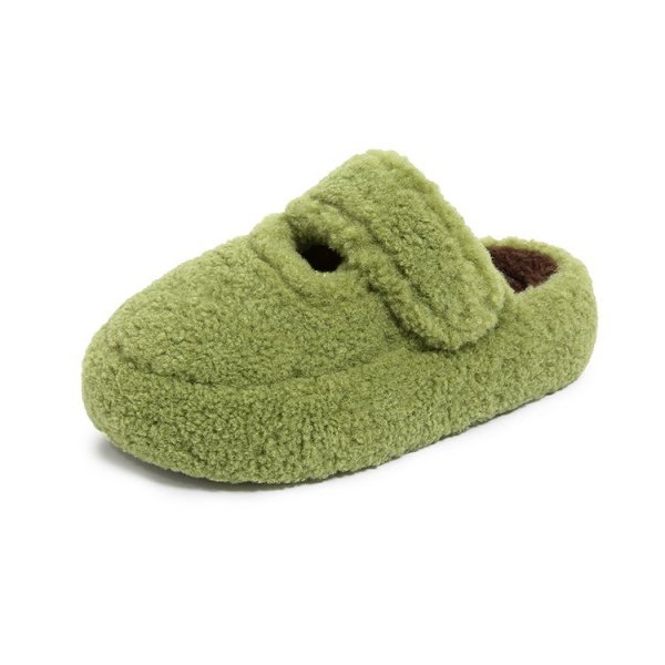 画像6: Belted platform fur sandals and slippers　厚底プラットフォームベルトモコモコファーサンダル　スリッパ (6)