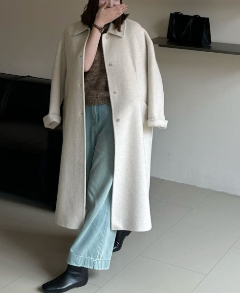 画像6: Women's Basic wool long coat jacket　ベーシックウールロングコートジャケット (6)