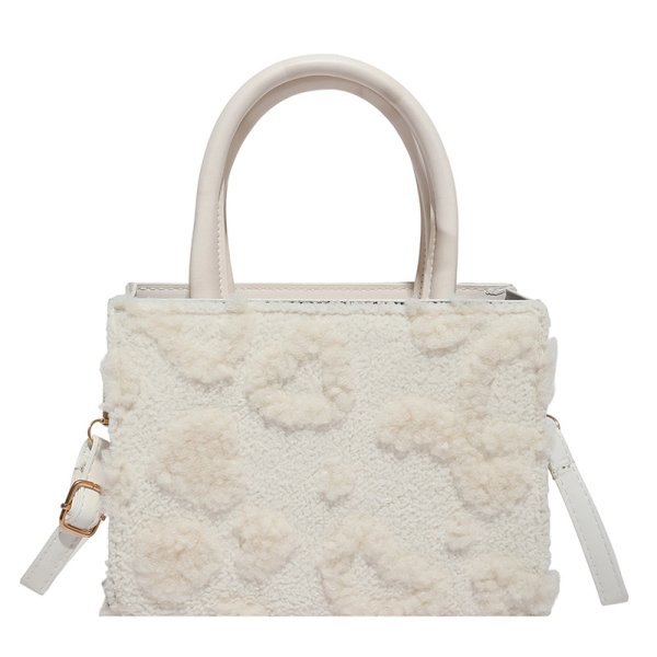 画像3: Fluffy fur heart square tote shoulder crossbody bag モコモコハートファートートショルダークロスボディバッグ (3)