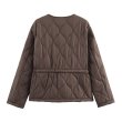 画像11: Women's Round neck waist shirred quilted jacket coat　ラウンドネックウエストシャーリングキルティングジャケットコートジャケット (11)