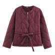 画像10: Women's Round neck waist shirred quilted jacket coat　ラウンドネックウエストシャーリングキルティングジャケットコートジャケット (10)