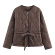 画像9: Women's Round neck waist shirred quilted jacket coat　ラウンドネックウエストシャーリングキルティングジャケットコートジャケット (9)