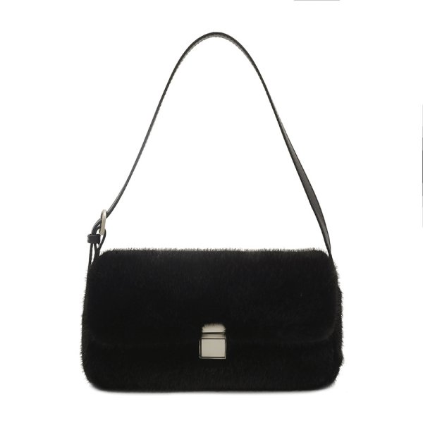 画像6: Fluffy faux fur tote shoulder underarm bag モコモコファーベーシックトートショルダーアンダーアームバッグ (6)