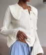 画像3: Big collar bell sleeve knit cardigan sweater knit 　ビッグカラー襟ニットカーディガン (3)
