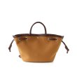 画像2: Canvas and leather tote shoulder bucket bag キャンバス＆レザートートショルダーバケットバッグ (2)